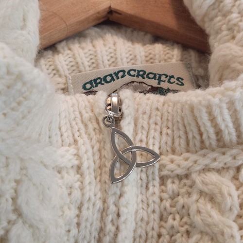 Aran Crafts Merinowolle Irland Fischer Zopfmuster Reißverschluss Stehkragen Cardigan - Bild 5 von 7