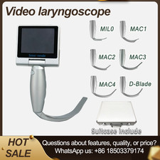 3.5" Touch Screen Video Laryngoscope with 6 Reusable Metal Blades