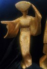 Rare Midcentury Gilt Cast Iron Japanese Set 3 Geisha Model Figurines Performing  — photo 4