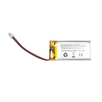 450mAh 3,7V Ersatz Akku für Cardo Scala Rider Q1, Q3 SILBER 