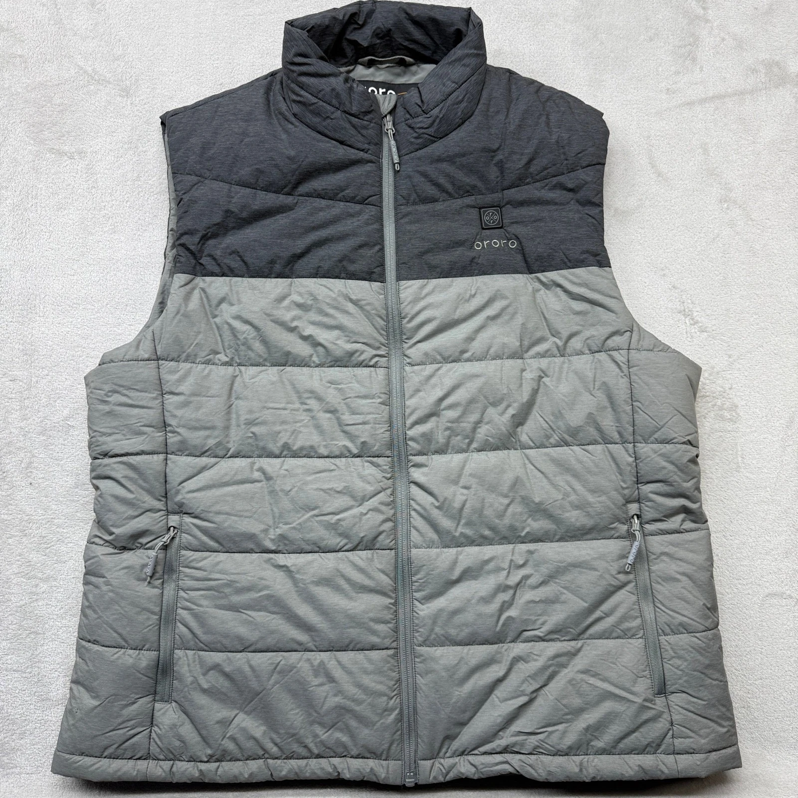 Ororo Vest Mens 2XL XXL Grey Heated Puffer Gray Quilted Sleeveless NO BATTERY