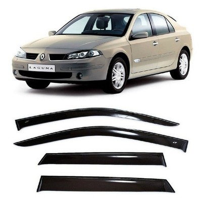 Tape-on Window Visors Rain Guards Fit Renault Laguna II 2001-07 Wind Deflectors