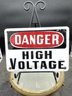 Vintage Danger High Voltage Metal Sign 10” By 7”