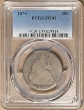 1875 PCGS PO01 Liberty&nbsp;Seated Half Dollar 50c - Lowball