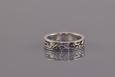 Sterling Silver 5mm Swimming Dolphins Rolling Water Waves Band Ring 925 Sz: 7