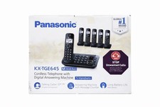 Panasonic KX-TGE645M Cordless Telephone DECT 6.0 5 Handsets Metallic Black