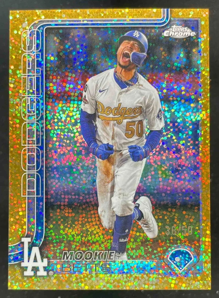 2025 Topps Chrome Image Variation Gold Speckle Refractor #50 Mookie Betts /50