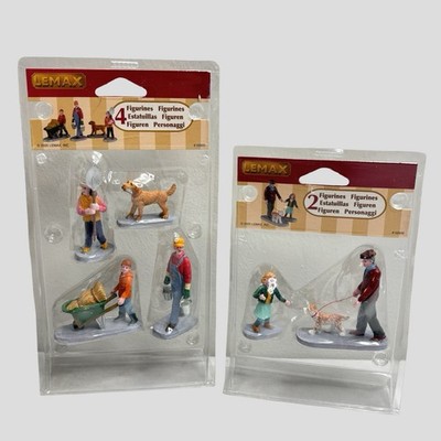 Lemax Morning Chores & Afternoon Stroll Figures Lot Of 2 Sets New 02926 02922