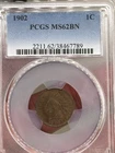 1902 1C Indian Head Cent Penny PCGS MS62 BN Colorful Toning Nicely Toned