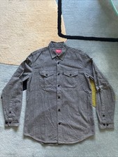 Supreme button up long sleeve dark grey size medium