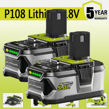 2X Batterie 18V pour RYOBI One+ Plus Lithium RB18L50 P108 P104 Batterie Nouveau