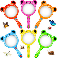 6Pcs Kids Magnifying Glass, Colorful Magnifying Glass for Kids, Hand Toy Magnify
