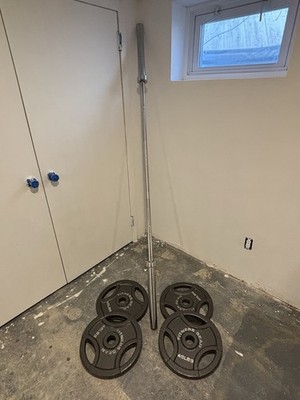 45lbs THE VULCAN BRAVO OLYMPIC BAR L+45lbs X4 Fitness Gear Plates