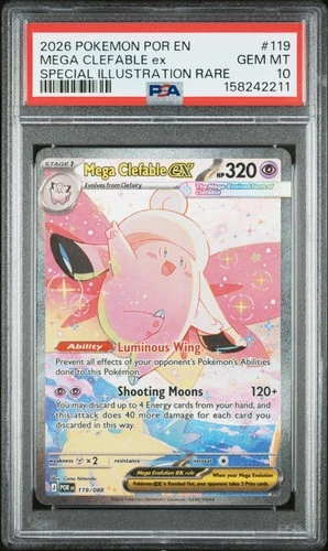 2026 Pokemon Por En-Perfect Order #119 Mega Clefable Ex SIR PSA 10