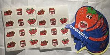 1980  s Vintage  Scratch  N Sniff  Strawberry Scent 12 Sticker Sheet Rare Cards
