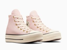 Converse CTAS Lift HI Platform Suede Pale Petal/Ivory/ Black Size 9W A13823C