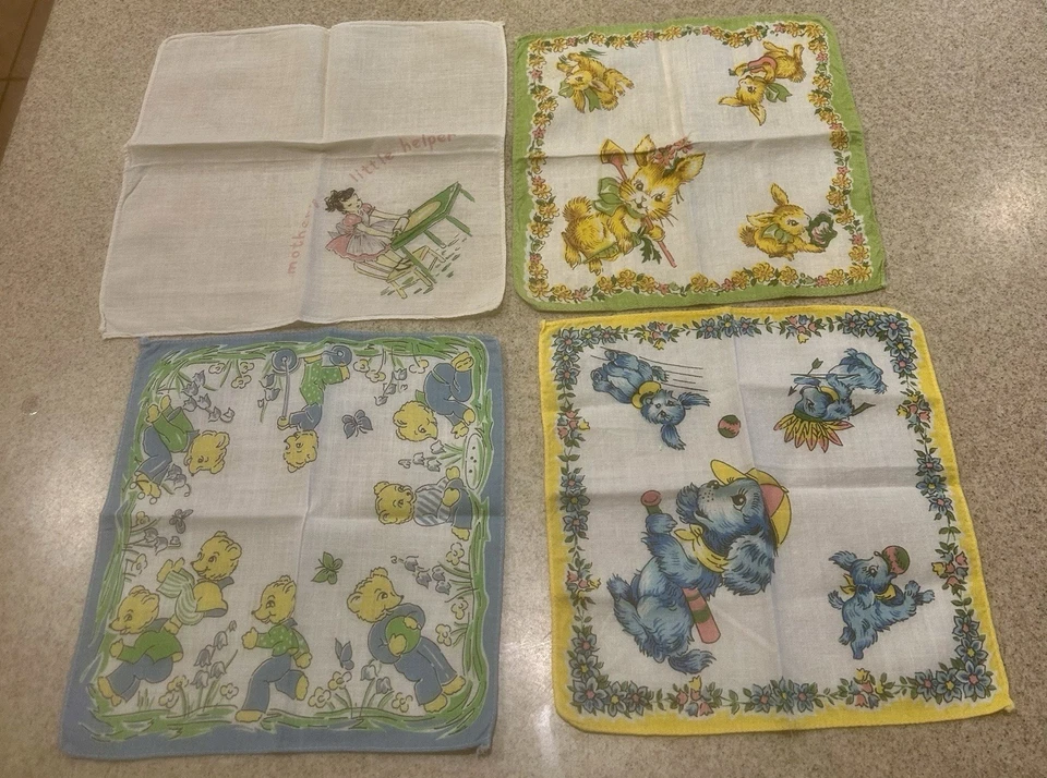 Vintage 8 Lot 1950’s Children’s Kids Hankie Handkerchief Some Unused Original - Image 2 of 4