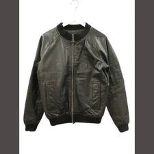 Arpesay A.P.C. Lambs Leather Bomber Jacket MA-1 Black S Arpacey Width: 51cm Used