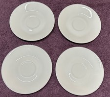 Lot of 4 Corelle Corning Saucers White Plates Winter Frost 6 1/4" Very Good MCM
