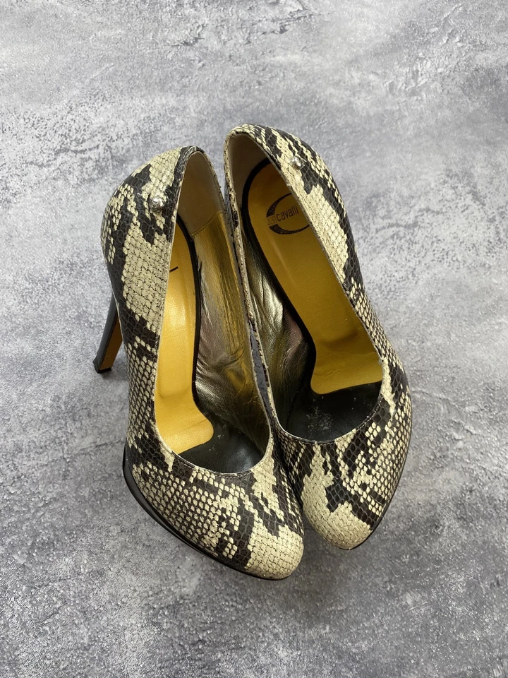 Zapatos para mujer de diseñador Just Cavalli tacón alto talla 38 hechos en Italia de colección Roberto Foto 4 de 4