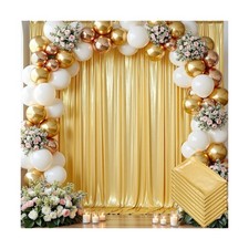 40x10 ft Wrinkle Free Gold Sequin Backdrop Curtain for Parties,Thick Not Fall...