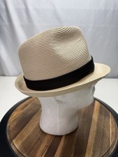 Zylioo Fedora Panam Hat, Size 21.7 Straw Trilby Sun Hay