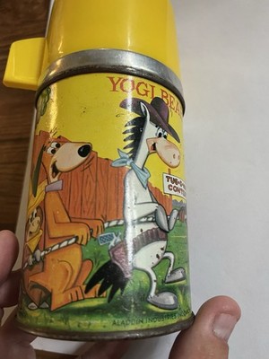 VTG 1961 ALADDIN-Yogi Bear-VINYL Lunch Box w/THERMOS–Hanna-Barbera