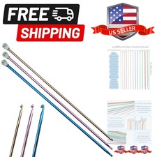 3Pcs Tunisian Crochet Hook 5mm 5.5mm 6mm,Extra Long Crochet Hook 13.8in Afgha...