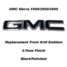 Front Billet Grille Emblem 99-06 Gmc Sierra 1500 2500 3500 2-tone Blackpolished Front Billet Grille Emblem 99-06 Gmc Sierra 1500 2500 3500 2-tone Blackpolished