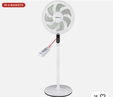 Belaco Stand Fan with Remote 16 inch White - with Timer and 5 blade
