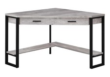 Computadora Escritorio Hogar Oficina Esquina 42"L Trabajo Laptop Metal Gris