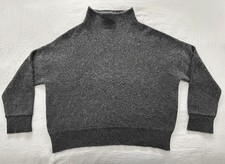 TAHARI Size XL Gray 100 Cashmere 2-ply Cashmere Mock Neck Sweater Grey NWOT