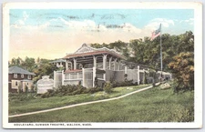 Vintage Boulevard Summer Theatre Postcard Malden Massachusetts 1917