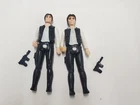 2x Vintage Star Wars Han Solo Small & Large Big Head figure 1977 100% Complete