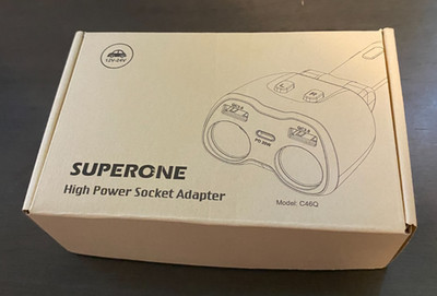 Cigarette Lighter Splitter, 180W 2-Socket Superone High Power Socket Adapter