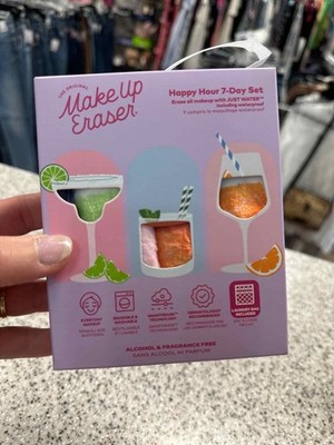The Original Make Up Eraser, 7 Day Set in Happy Hour Cocktail Drinks Print
