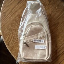 Beige Sling/Crossbody Bag Medium Size Multicolor Shoulder Strap Women Purse