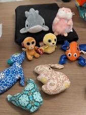   Lot of 8 Plush  Sensory Toys - Ty Beanie Boos, Webkinz Hamster No Code ,...