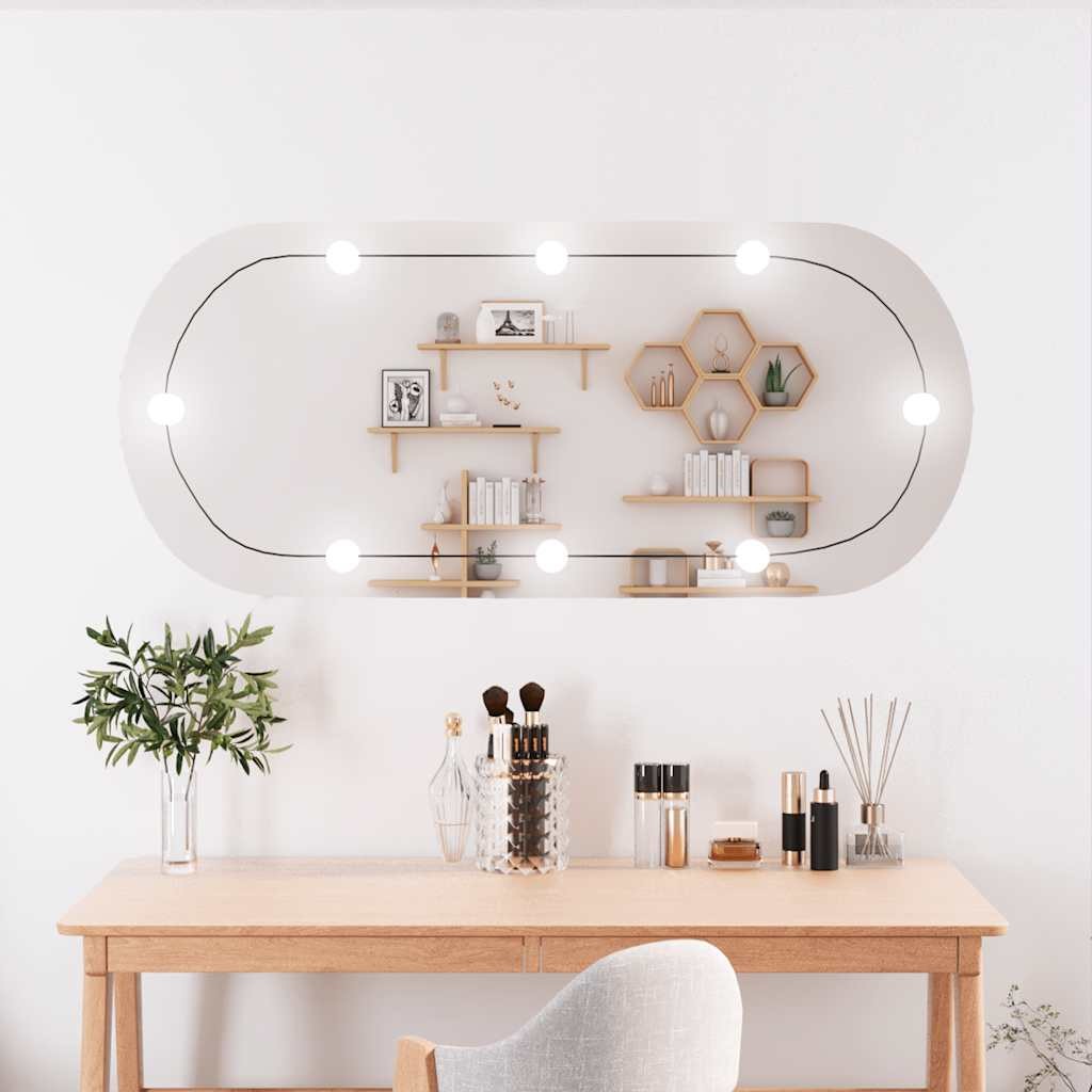 Specchio Ovale LED 45x100 cm | Parete Bagno Moderno Retroilluminato