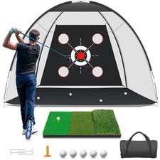 Golf Net with Practice Mat,Golf Hitting Aid Nets 10x7FT for Backyard Driving ...