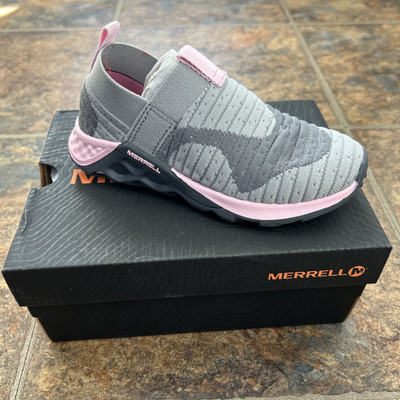 Merrell Girls M-Range Hiking Shoes Gray Pink MK161265 Slip On Girls Size 10.5