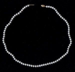 New 14K 15.68 Gram Solid Yellow Gold 18" 5mm White Pearl Strand Necklace Jb