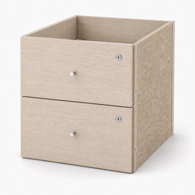 KALLAX Einsatz mit 2 Schubladen, abschließbar, Eicheneff Wlas, 33x33 2x Schloss!