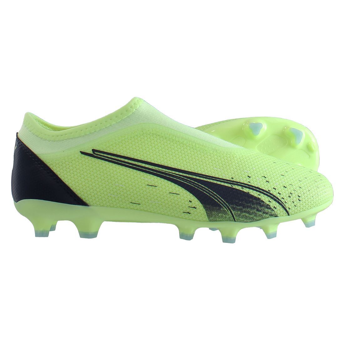 Puma Ultra Match LL FG/AG Kids Green Football Boots UK