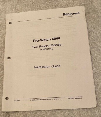 Honeywell Pro-Watch PW6K1R2 Access Control Two Reader INSTALLATION GUIDE