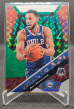 2019-20 Panini Mosaic Will to Win #15 Ben Simmons Mosaic Green Prizm 76ers card