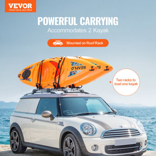 VEVOR Kayak Roof Rack 2 Pairs Soft Roof Rack Carrier for kayak SurfBoard Car SUV - Imagen 2 de 12