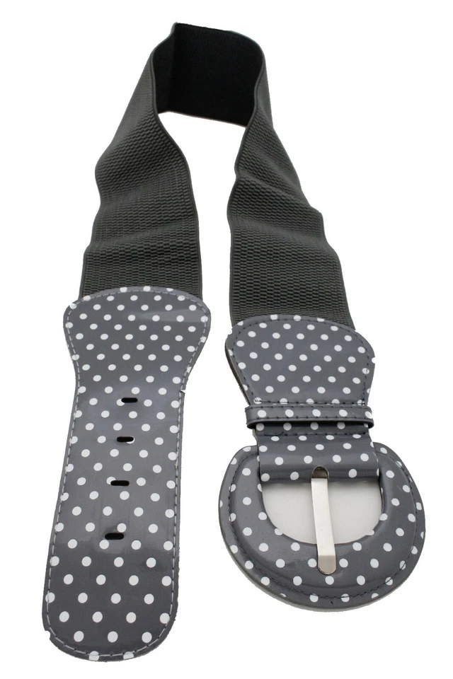 Женщин бедра высокая талия серый искусственной кожи моды ремень wgite горошек размер S M - Изображение 4 из 4