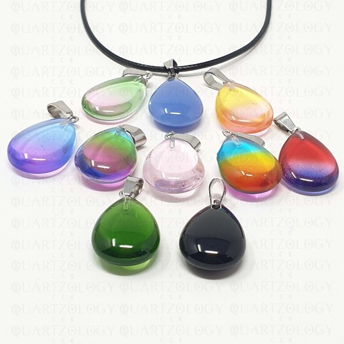 Smooth Tear Drop Crystal Quartz Pendant Necklace Chakra Reiki Anxiety Healing UK - Picture 4 of 52