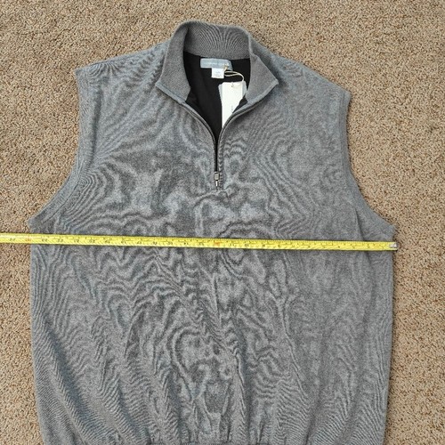 Cutter & Buck Men's Gray Sandpoint Half Zip Vest Wind Sweater Size L - Picture 14 of 15